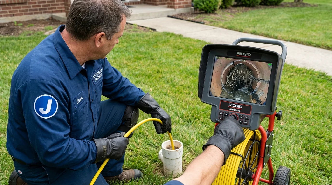 Sewer camera inspection being performed by Johns Plumbing LLC in Tenafly
